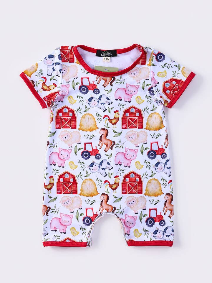 Clover Cottage - Wholesale Jumpsuit - Baby - Hay Farm Boy Romper