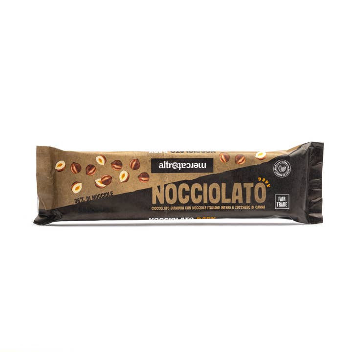 Altromercato - Wholesale Chocolate Bar - Nocciolato-Dark Gianduia Choc. With Whole Hazelnuts - 125 g