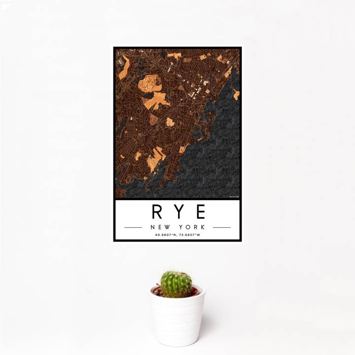 JACE.design - Wholesale Art print - Rye NY Map Print Ember