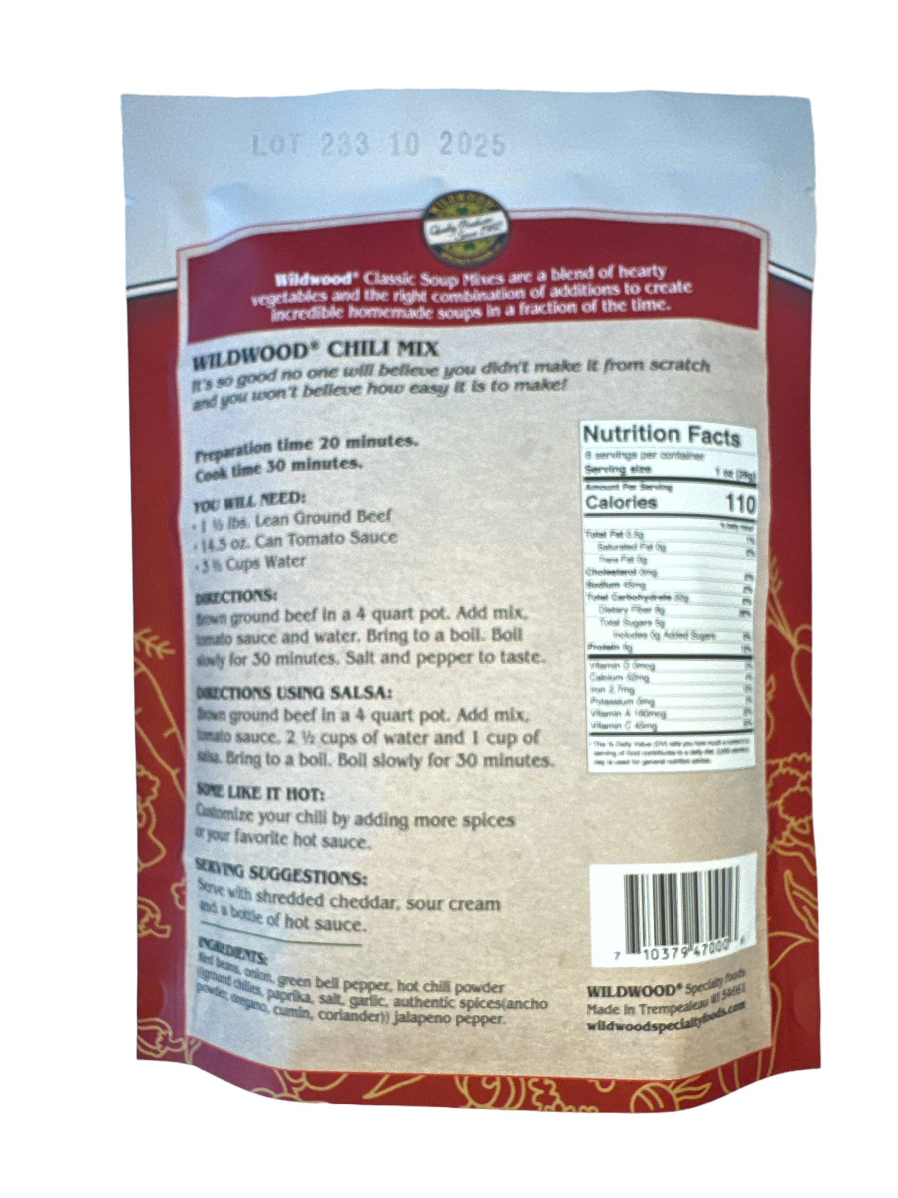 Wildwood Specialty Foods - Vente Soupes - Mélange de chili classique1