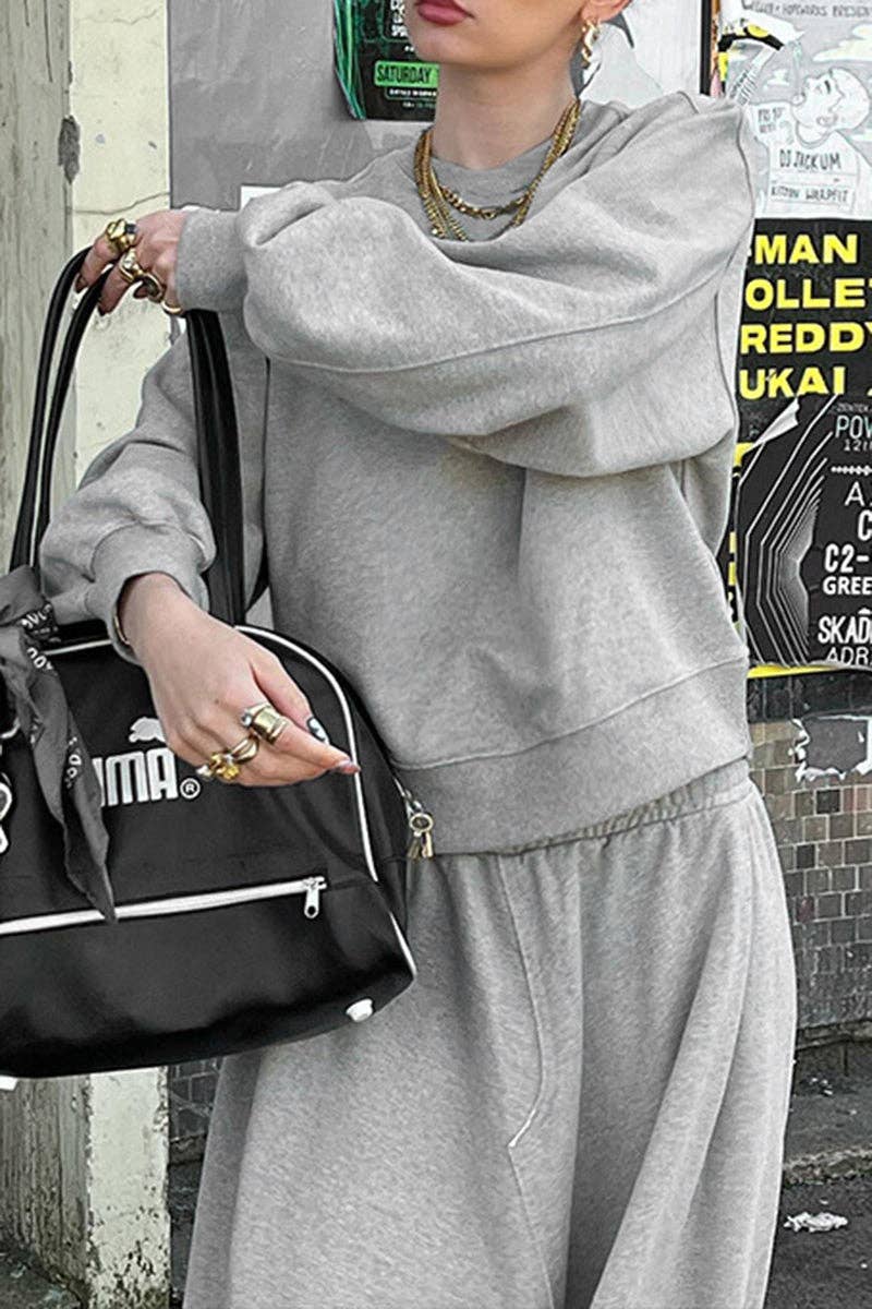 GREY Asymmetrical Skirt Set for wholesale on Faire1