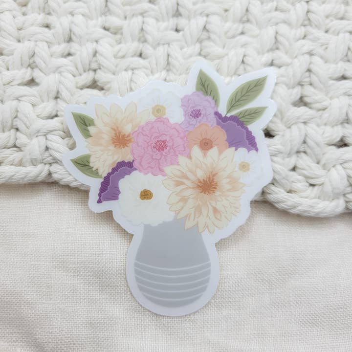 Floral Bouquet In Vase Sticker for wholesale by Something Nice for Her