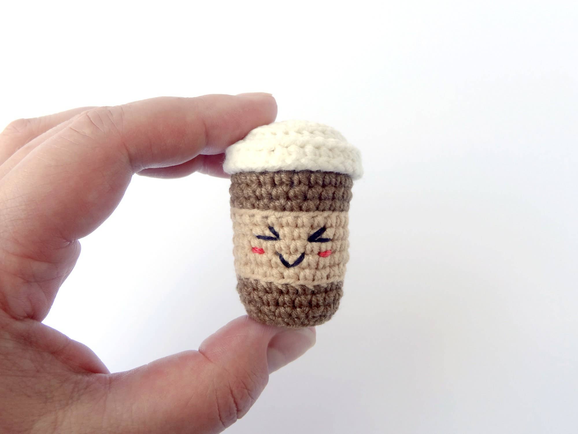 TOMOPOD LLC - Wholesale Keychain - Women's - Crochet Coffee Cup, Amigurumi Drink Toy, Tiny Coffee Cup2