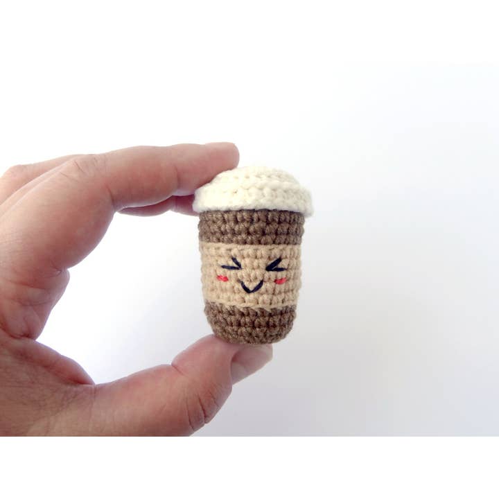 TOMOPOD LLC - Wholesale Keychain - Women's - Crochet Coffee Cup, Amigurumi Drink Toy, Tiny Coffee Cup2