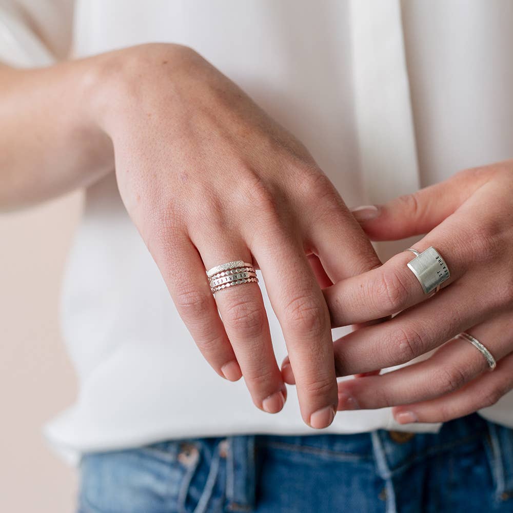 Christina Kober Designs - Wholesale Band/Stacked Ring - WIDE RING | stamped statement ring11