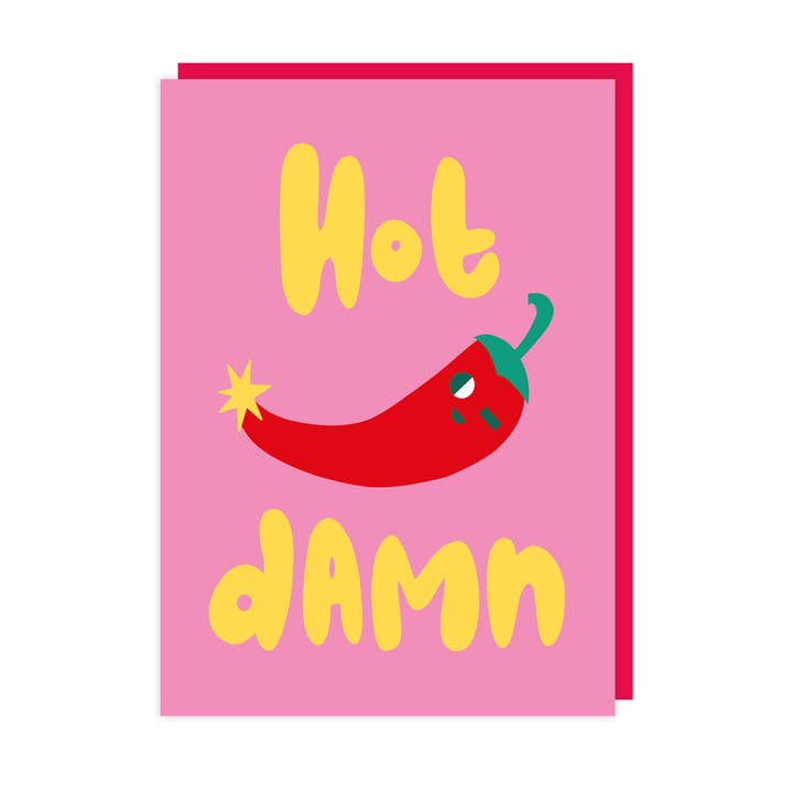 Hot Damn Valentines Card for wholesale by Sunshine Llama