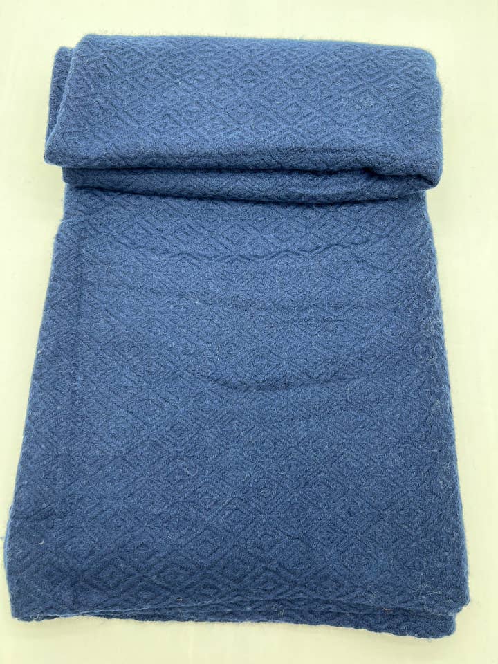 Marineblauwe Kasjmier Plaid Deken Diamantontwerp voor wholesale door NURBU INC.