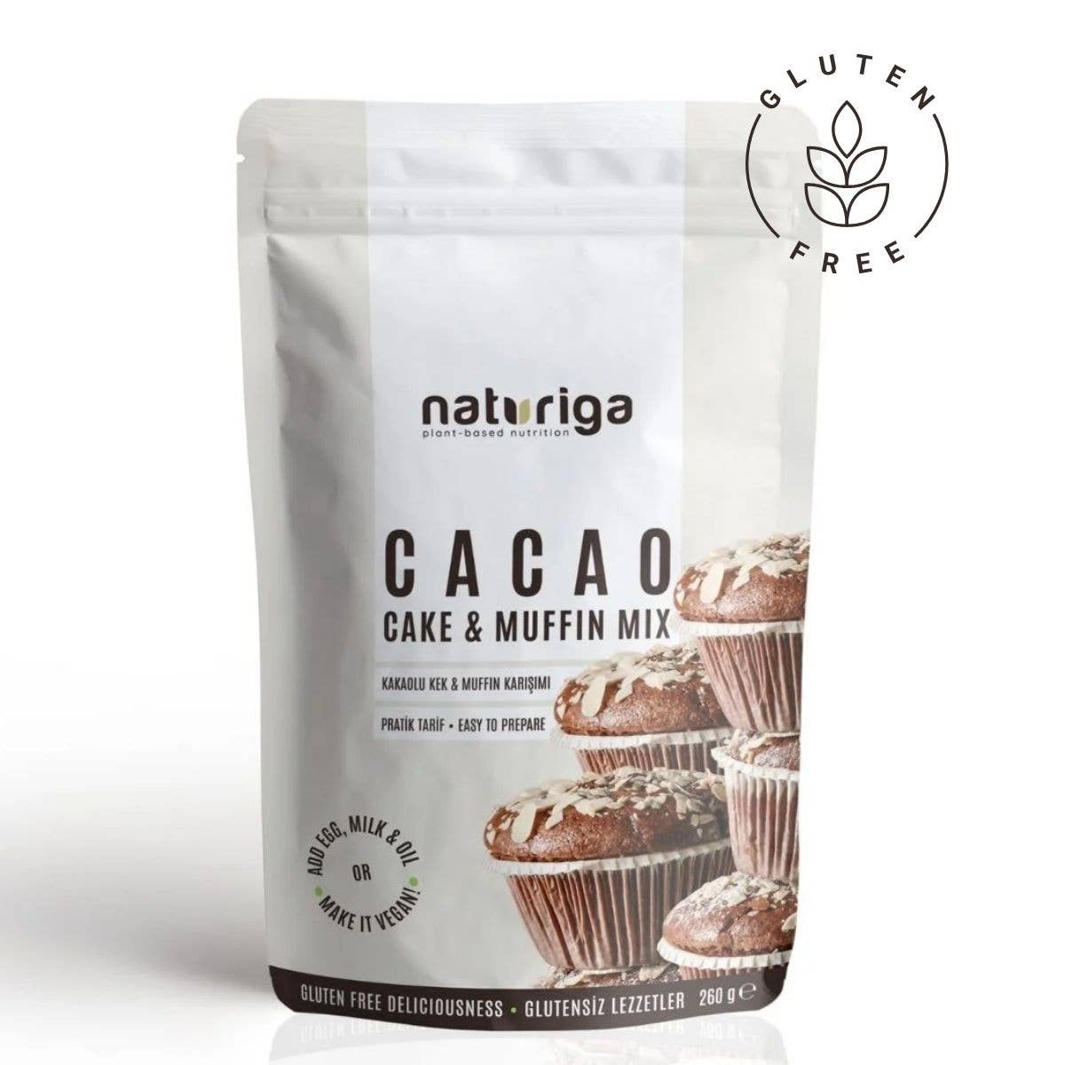 Multi Colored Naturiga Gluten Free Cacao Cake Mix (260 Gr) for wholesale on Faire0