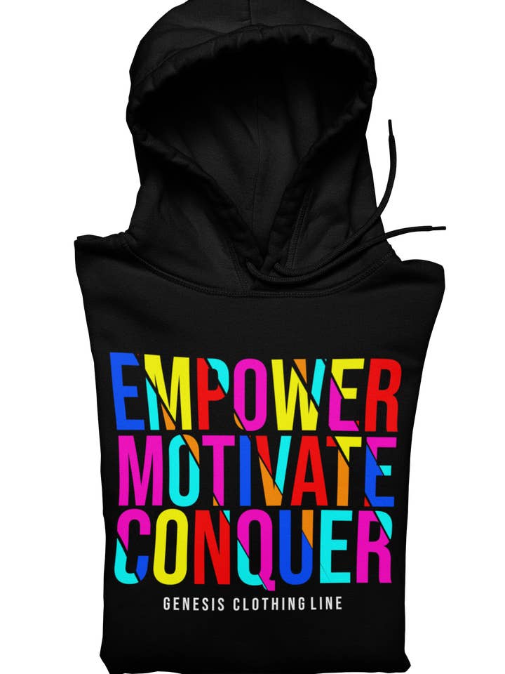 Stärka Motivera Conquer Hoodie för wholesale av Genesis Clothing Line