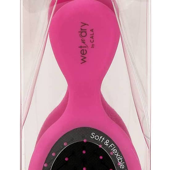 TRENDING CORPORATE - Wholesale Hair Brush/Comb - 66780 Wet-N-Dry Mini Hair Brush (Hot Pink)
