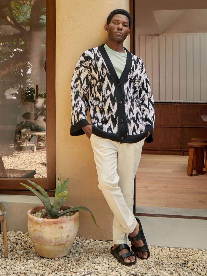 Ikat uld & kashmir strikket cardigan for engroshandel hos INGMARSON