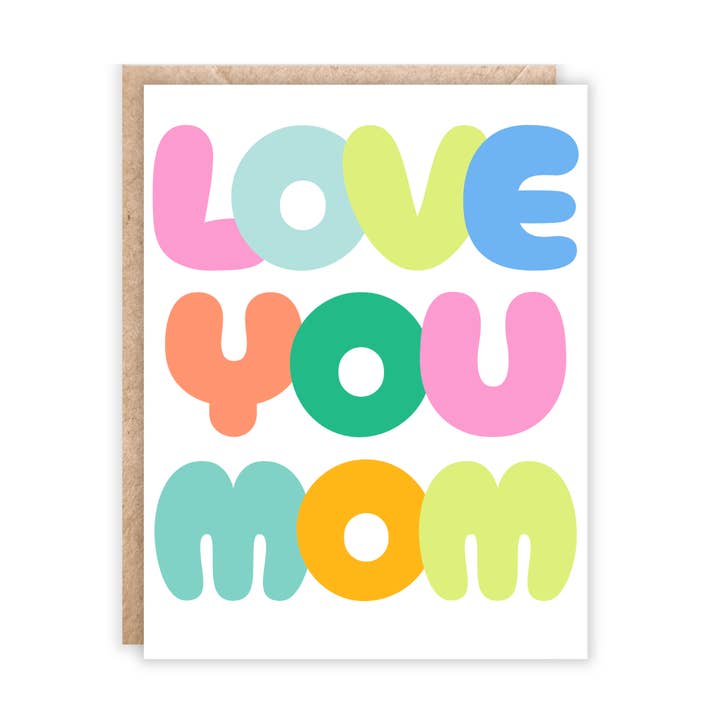 Love you Mom Colorful Letters for wholesale by Jolly Rae