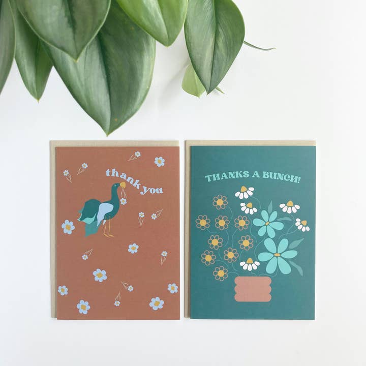 Lot de 2 cartes de remerciement pour la vente par Of The Flora