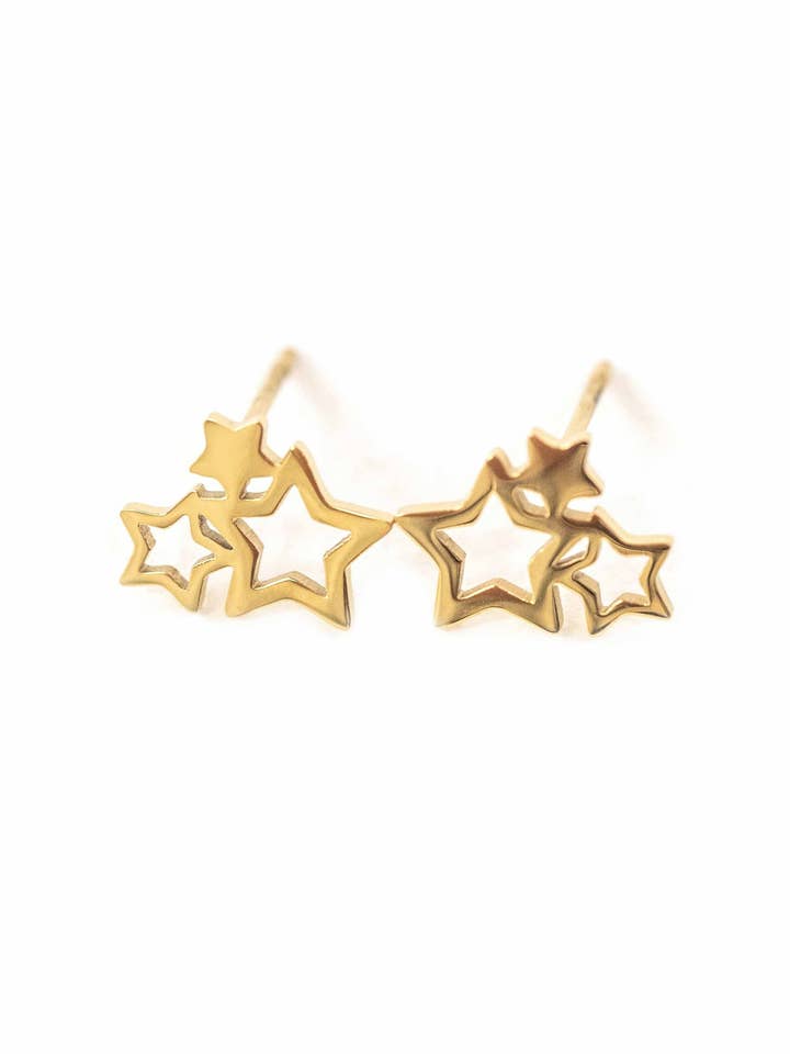Cluster of Stars Stud Earrings | Gold for wholesale by Lovoda