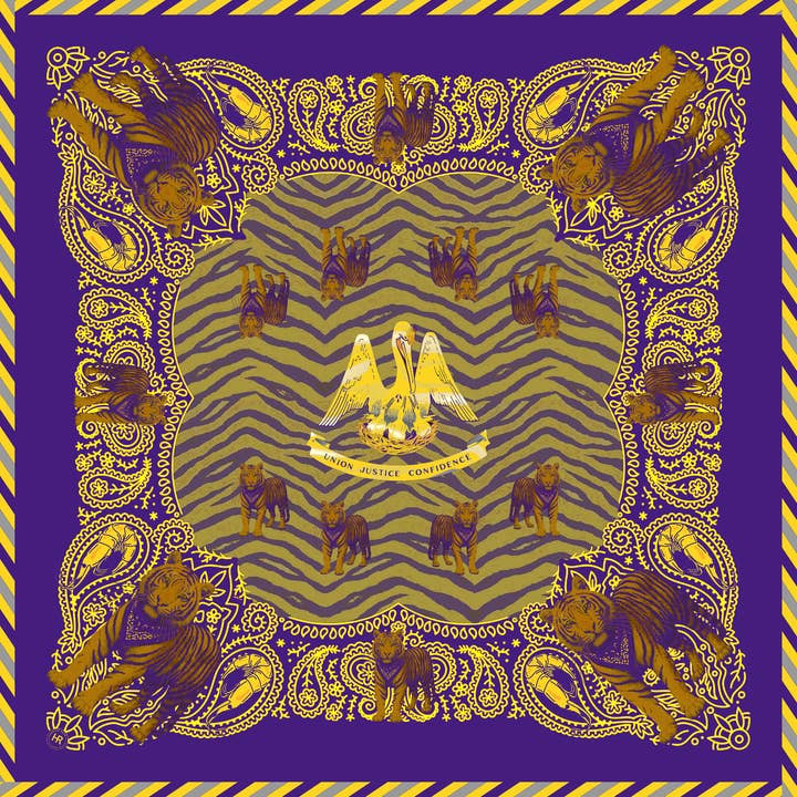 Gumbo Tigers Bandana Merchandising Display for wholesale by Hampton Road Designs