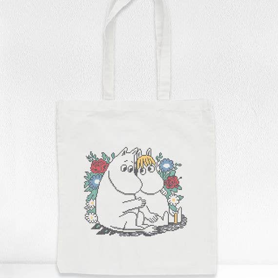 The Folklore Company – wholesale Tote bag – Women's – Cross stitch kit with tote bag - Moomin Love
