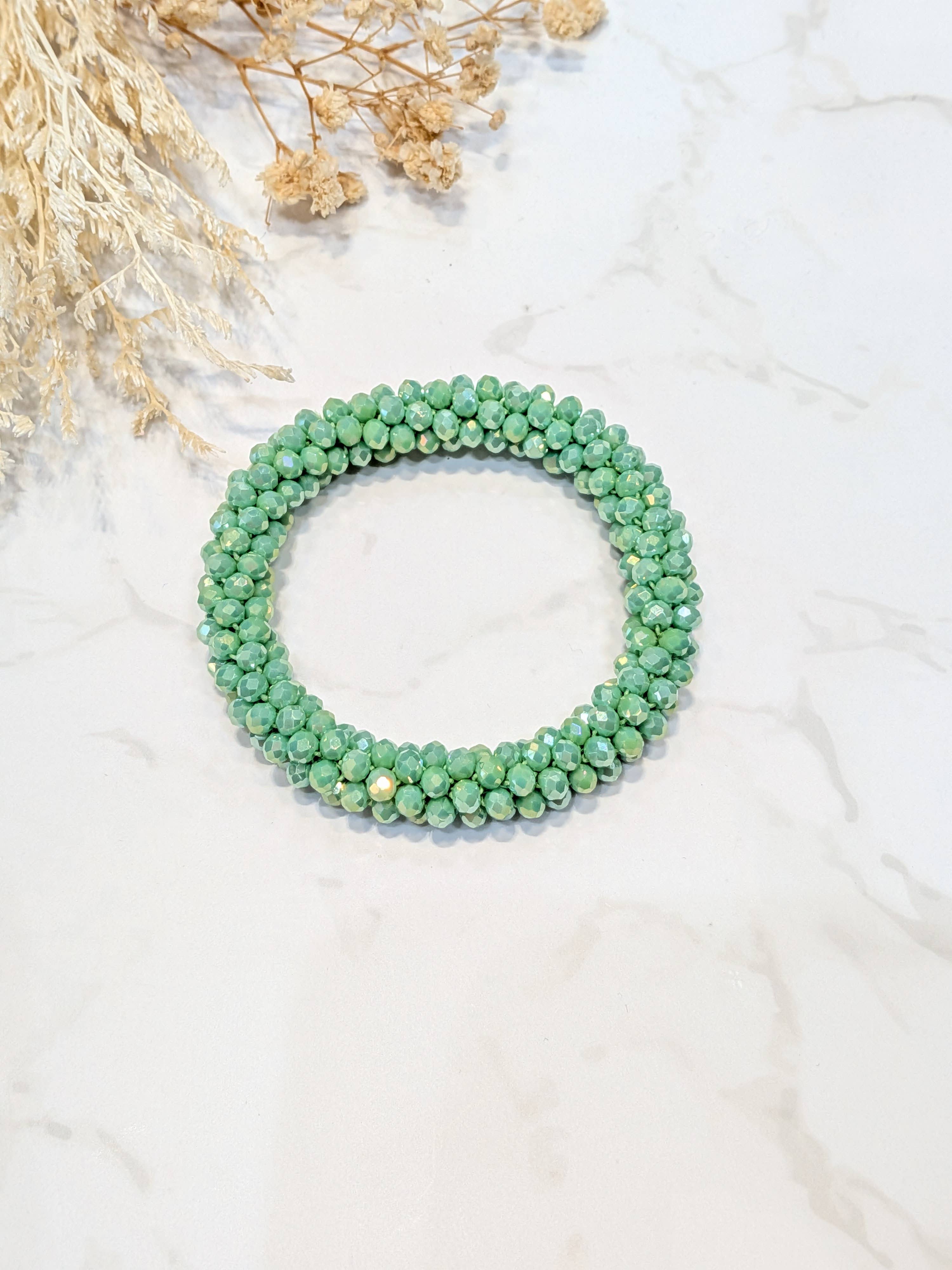 LOLO & YAYA - Vendita all'ingrosso Bracciali a catena e a maglie - Bracciale effetto cristallo tono verde4