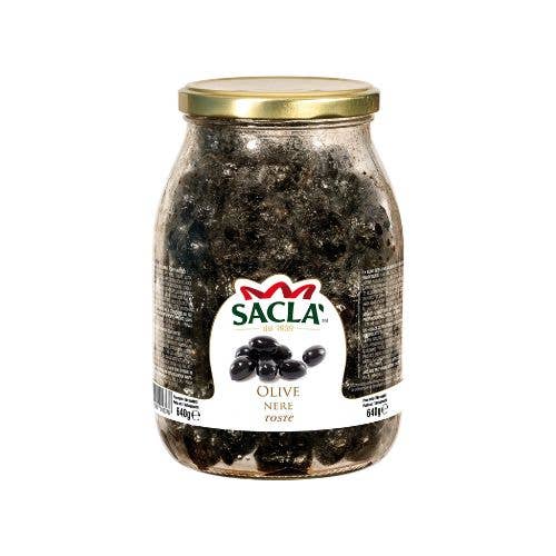 Sacla – Engroshandel Oliven – HELE TØRREDE SORTE OLIVEN 640 gr