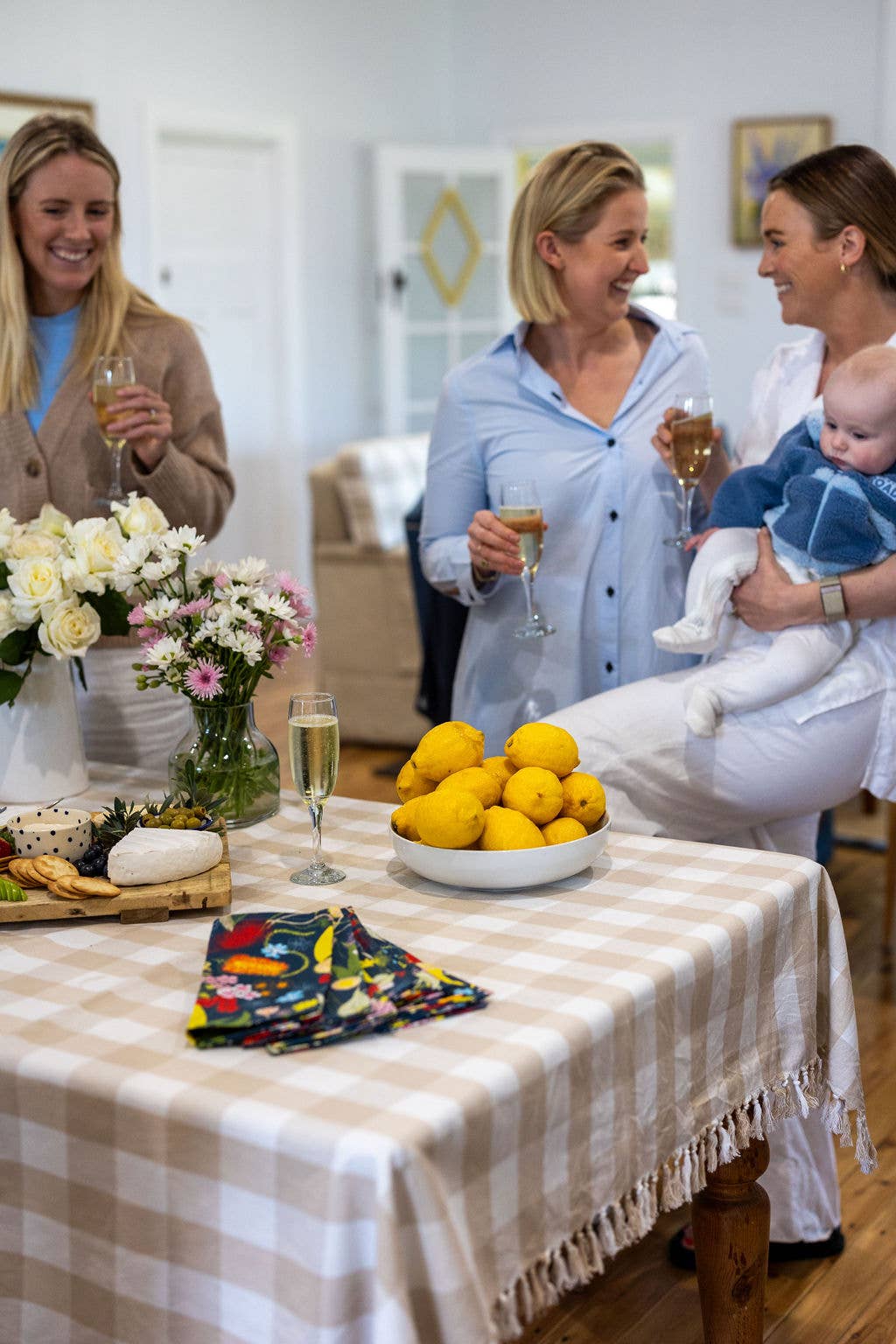 Banjo & Co Home - Wholesale Tablecloth - Natural Gingham Tablecloth2