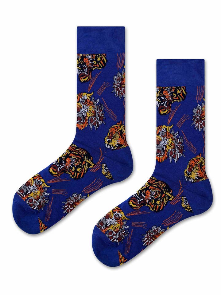 Meias Tiger Fury com estampa de tigre feroz por atacado de Marc JoJo