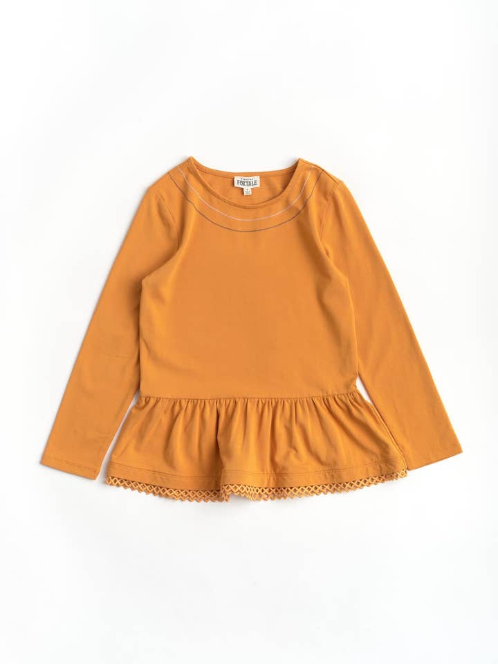 Stay Golden Peplum Top for wholesale by Finding Foxtale