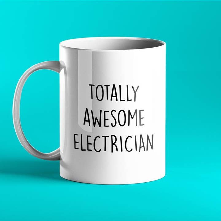 Totally Awesome Electrician Gift Mug for wholesale by Prickly Cards