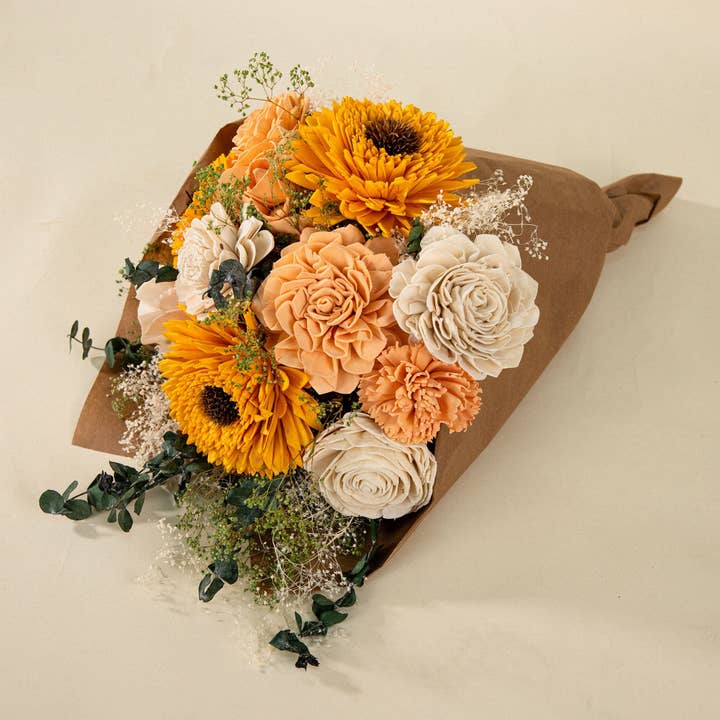 Sola Wood Flowers - Wholesale Artificial Flowers - Deluxe Large Bouquet - Sun Zinnia