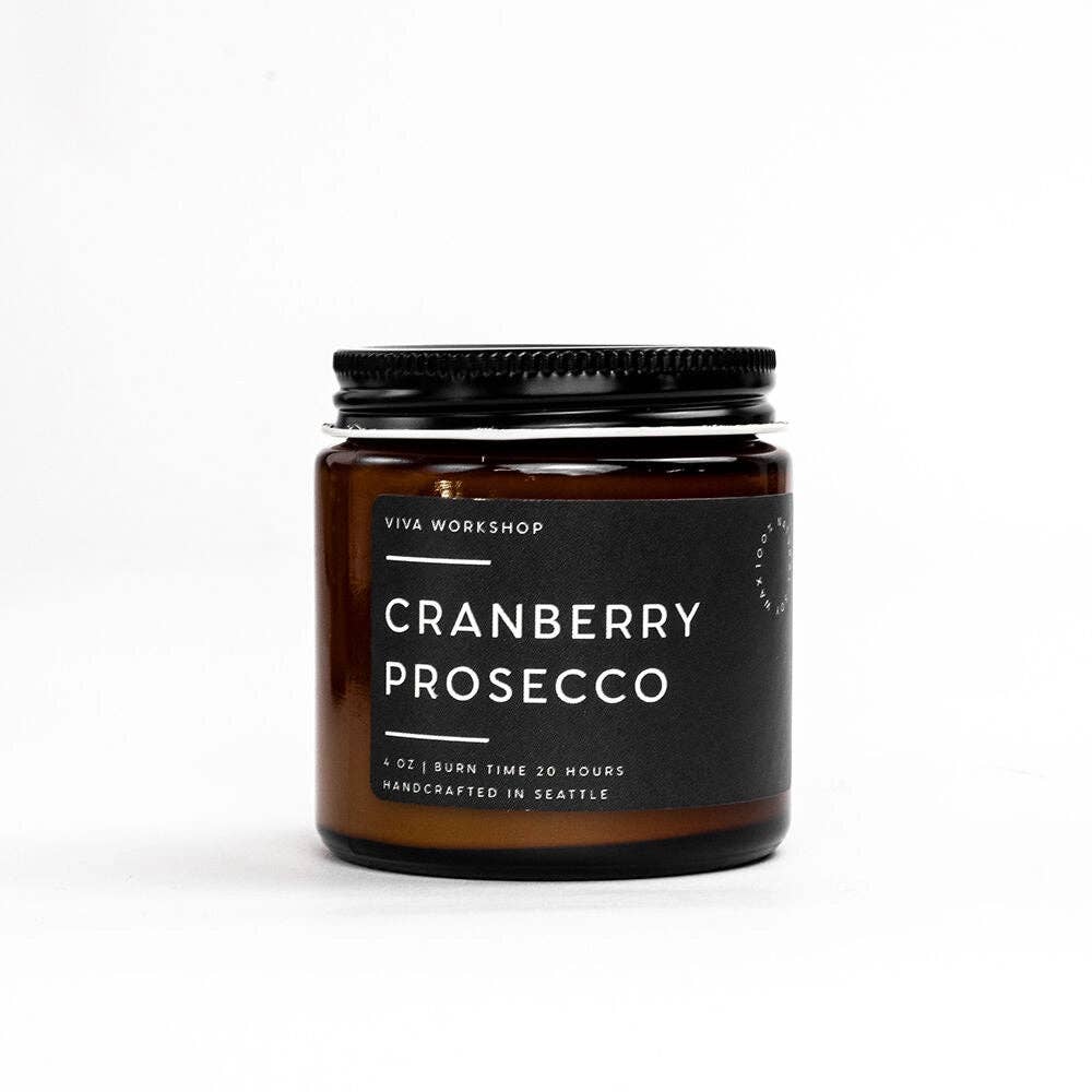Viva Workshop - Wholesale Jar/Filled Candle - Cranberry Prosecco – Festive Scented Soy Candle3