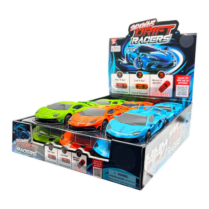 Novelty Brands - Wholesale Toy Car/Truck - Kids - Sideways Drift Racers Friction Car Assortment - 12/Display0
