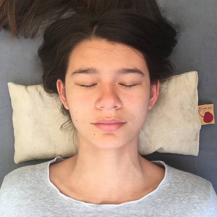 Hot Cherry Pillows - Wholesale Hot/Cold Compress - Cervical/Rectangular Pillow in Red Ultra Suede 2