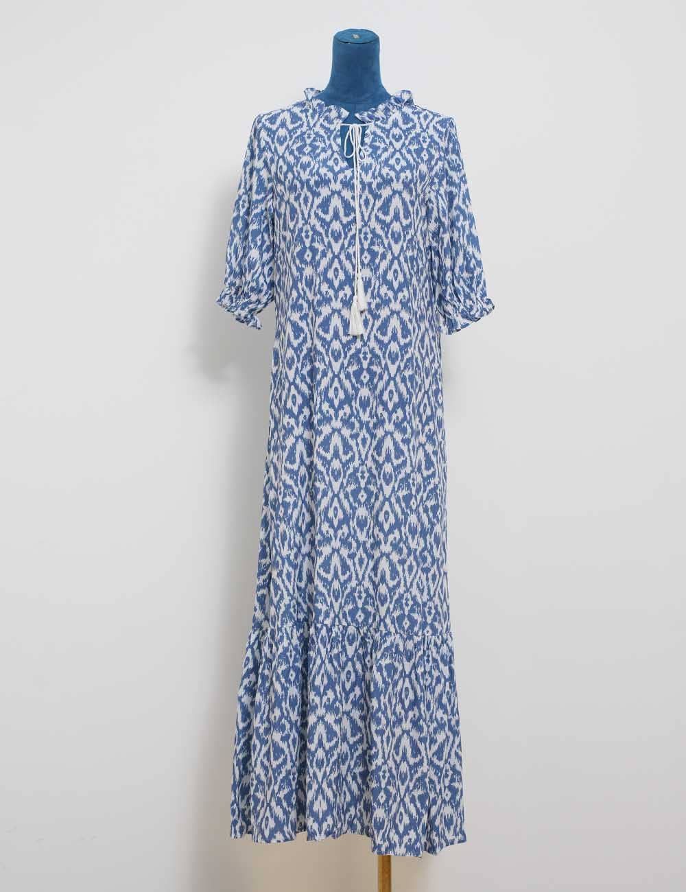 Sweetkama - Vendita all'ingrosso Copricostume - Donna - Vestito lungo copricostume da spiaggia con stampa a rombi FYH89002