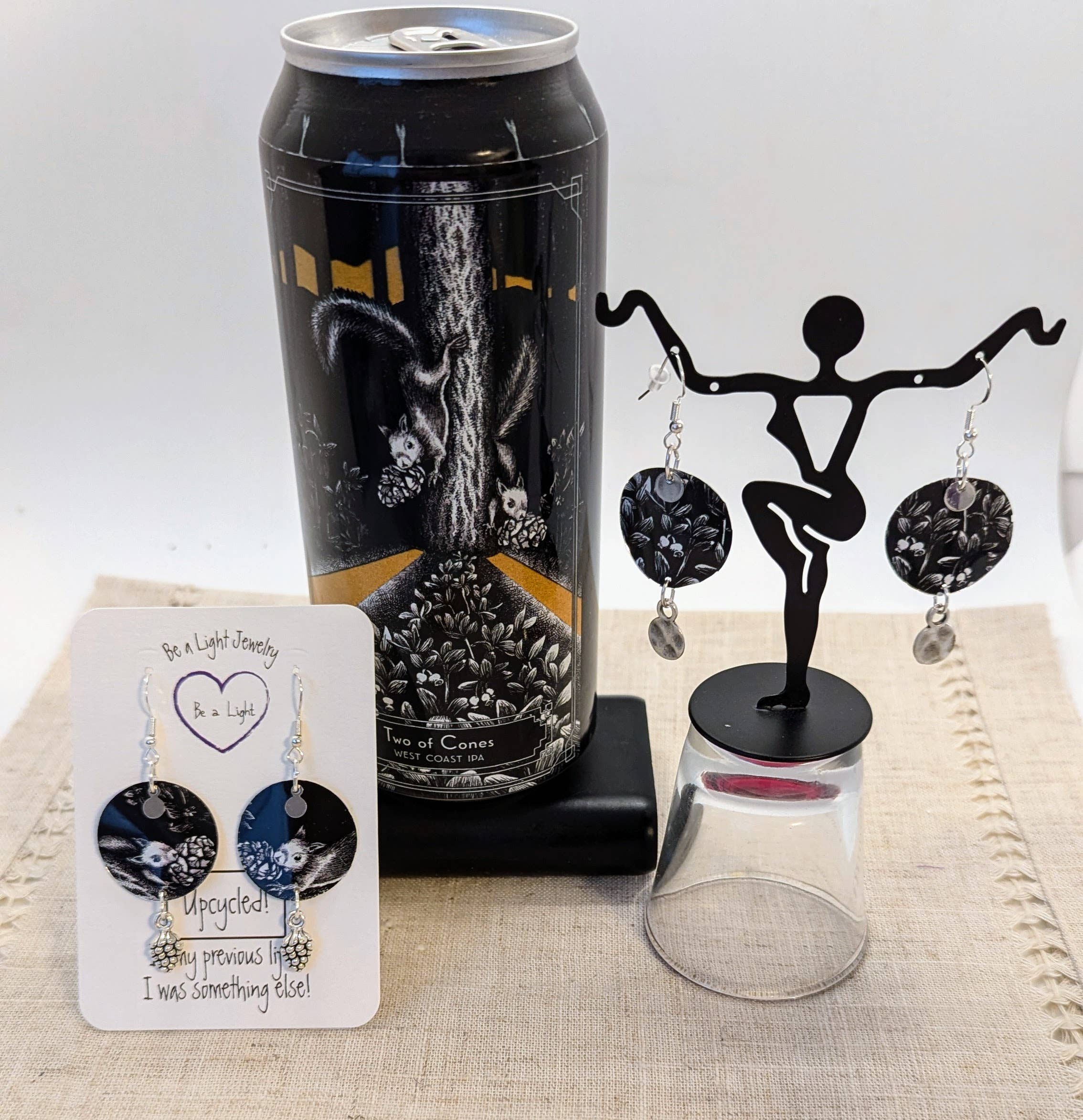 Be a Light Jewelry - Wholesale Dangle Earrings - Set of 12 Craft Beer Up-cycled Earrings, Collection #13