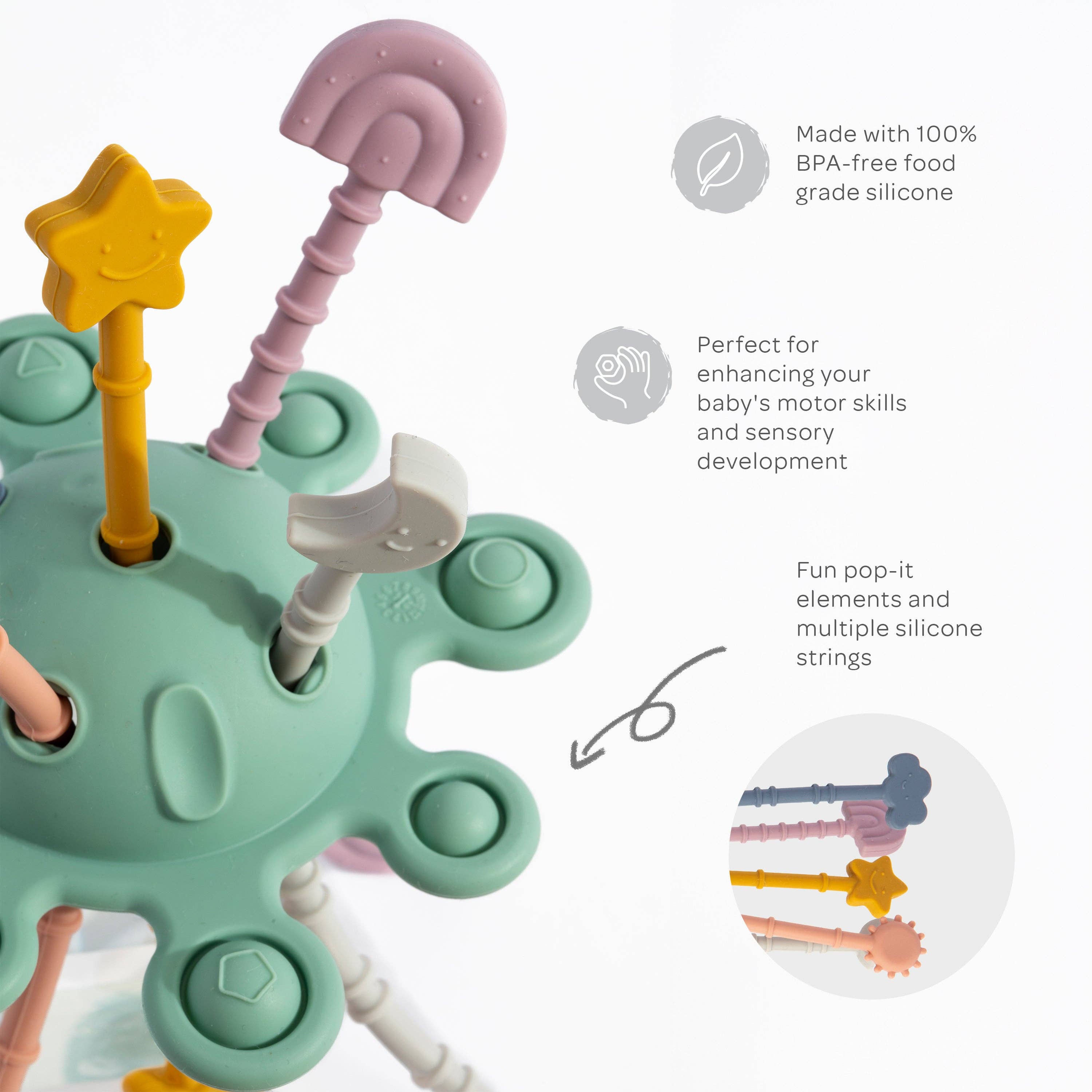 Living Textiles - Wholesale Fidget toy – Kids - Pull String Interactive Toy - Dusty3