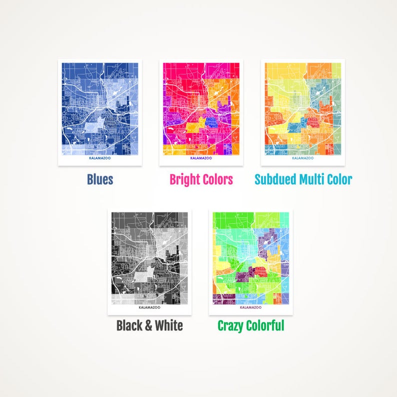 Juanita's Adventures - Wholesale Art Print - Juanitas Kalamazoo Map Print1