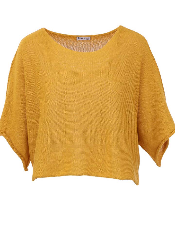 Cadenza Italy Ltd - Vendita all'ingrosso Top in maglia - Donna - Top corto a tunica in misto cotone13