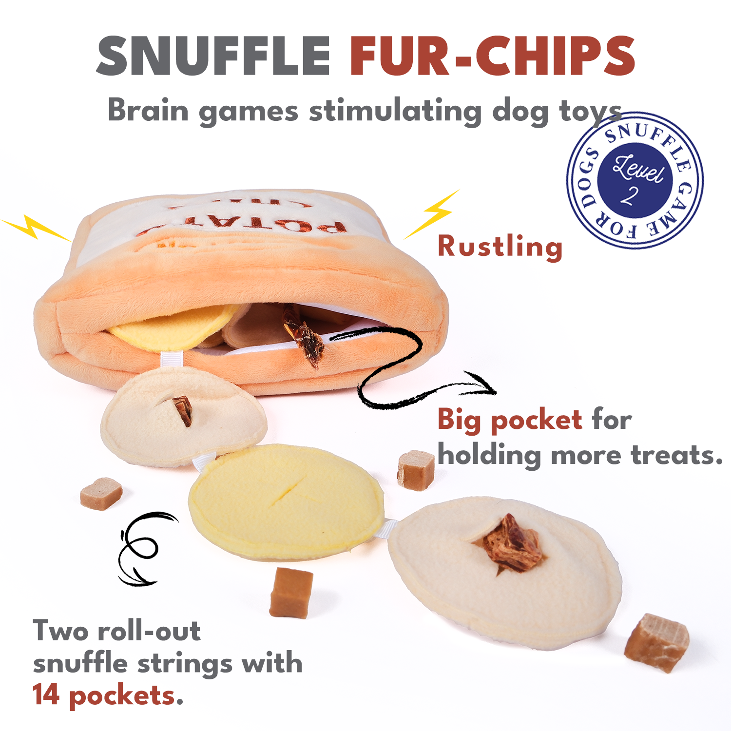 CHEWFFON – Großhandel Plüschtier – Hund – CHEWFFON Raschel-Kartoffelchips-Hundespielzeug2