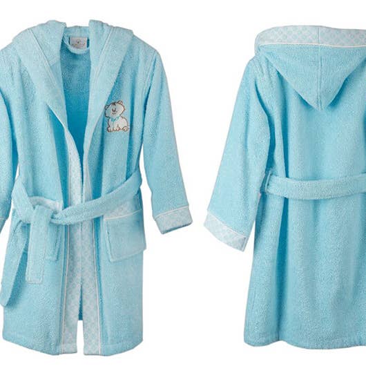 Smiley Bademantel aus Bio-Baumwolle für Kinder für den Großhandel von Cotton and Olive