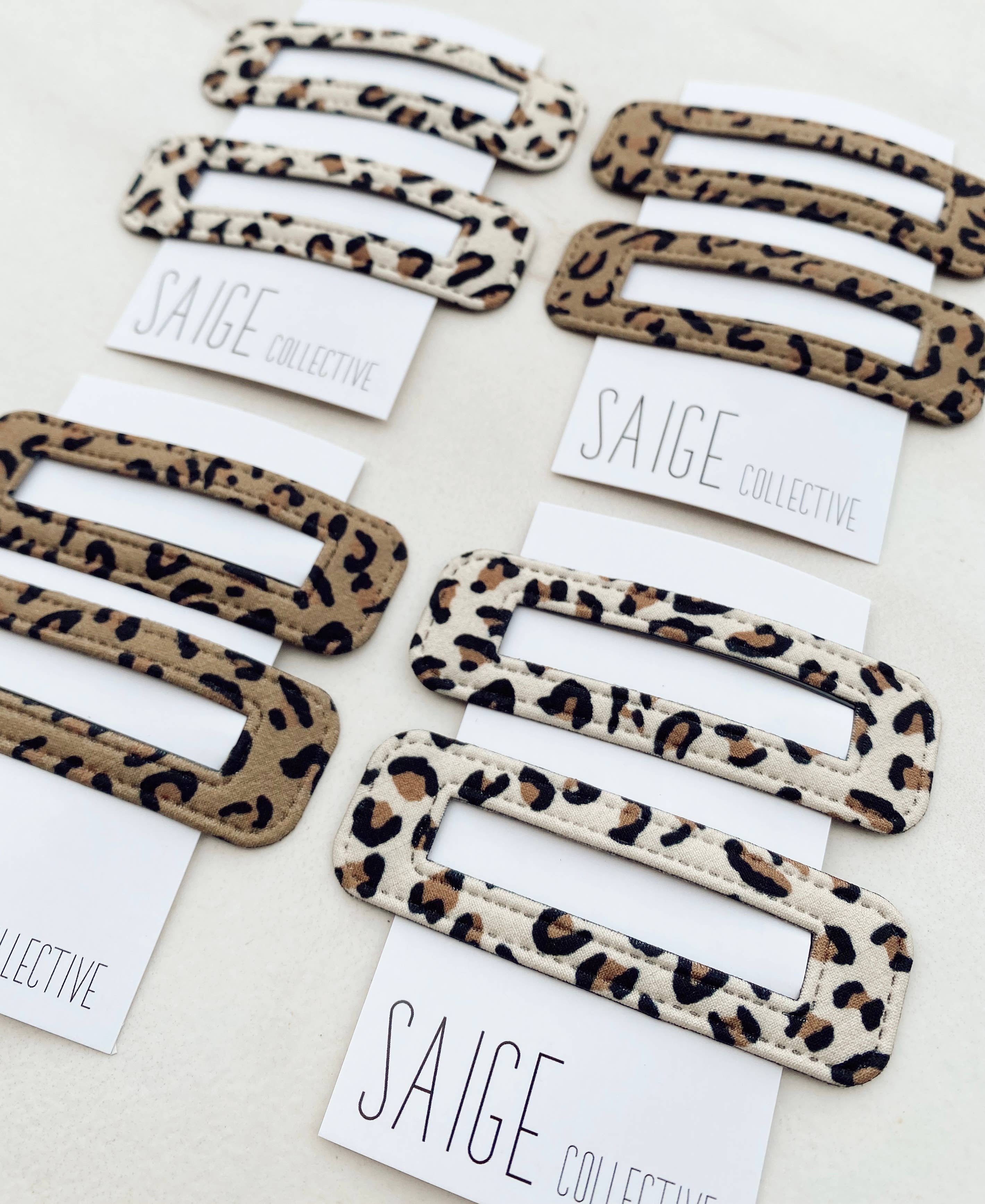 Saige Collective - Wholesale Hair Clip - Women's - Leopard Hair Barrette - Pair 1