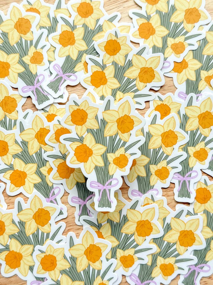 Daffodils Sticker for wholesale by Nadia Design Co