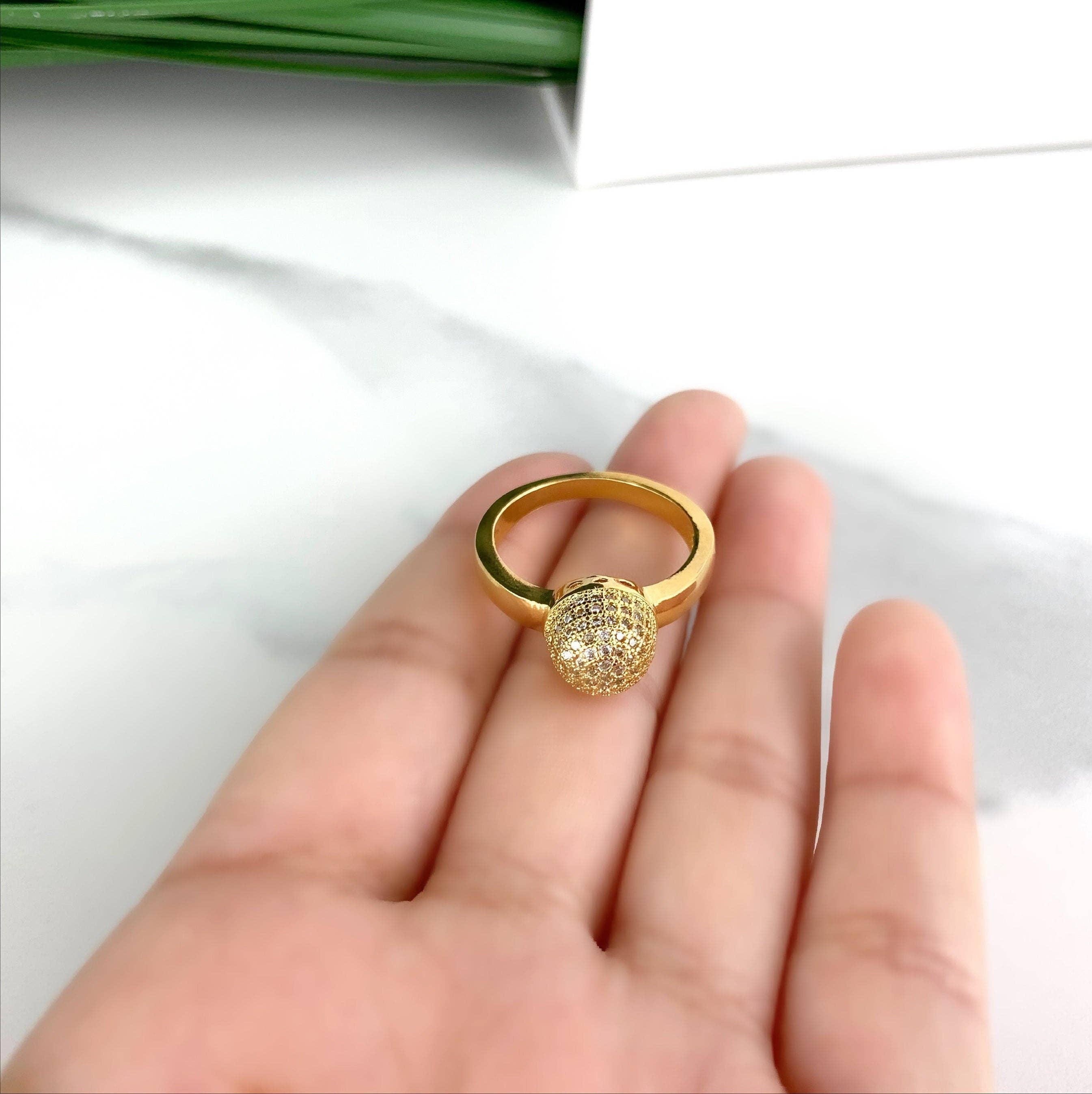 DIJU Jewelry - Wholesale  - 18k Gold Filled Micro Pave Cubic Zirconia Dome Ring Wholesale Jewelry Supplies4