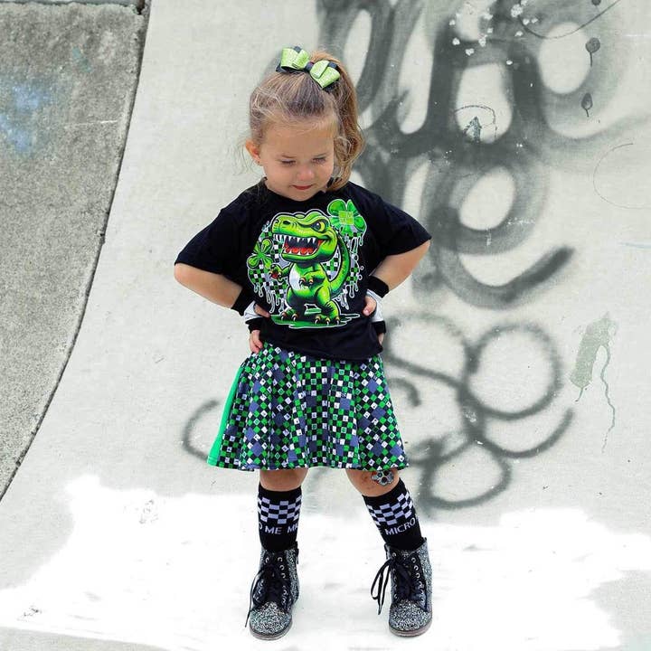 Vérifications STP Dino Tee, Noir pour la vente par Micro Me