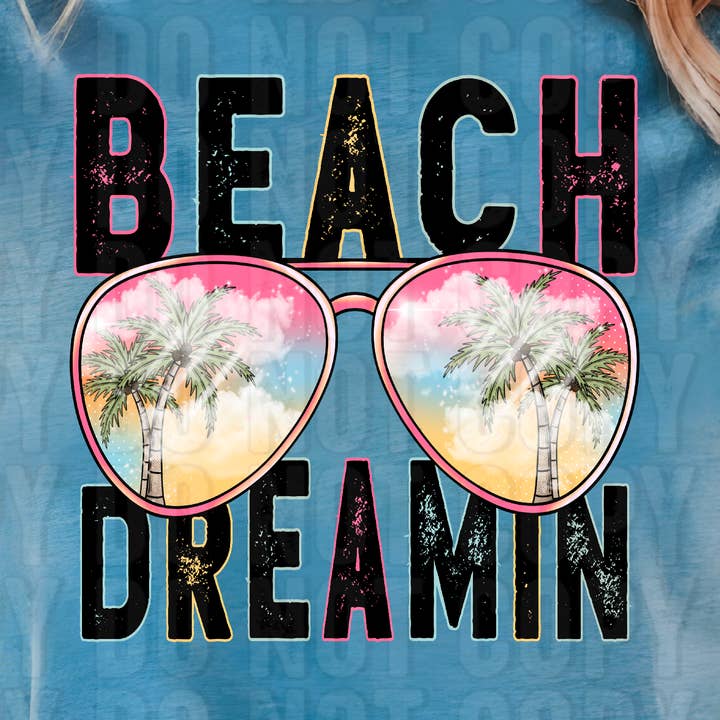Beach Dreamin' Sunglasses DTF Transfer for wholesale by K and M Designs