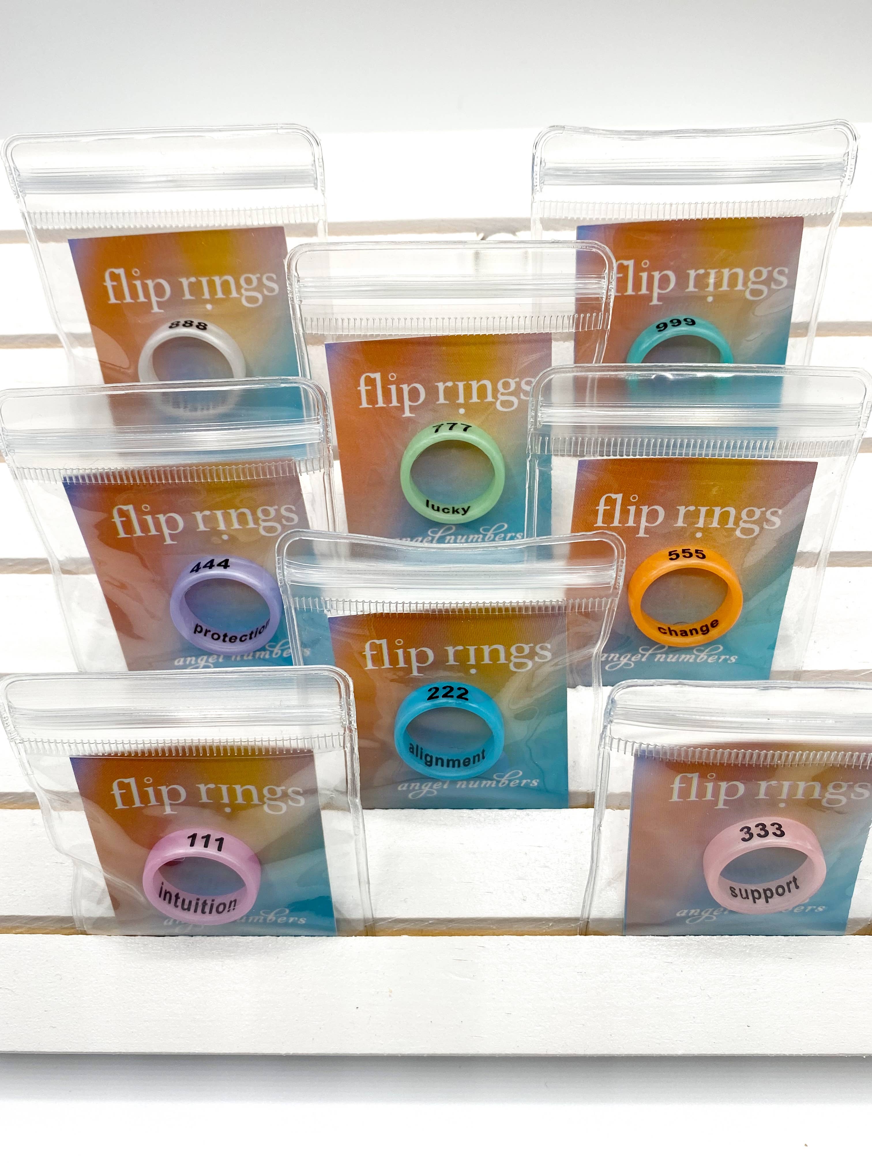 Flip Rings - Wholesale Band/Stacked Ring - Flip Reversible Angel Numbers Collection3