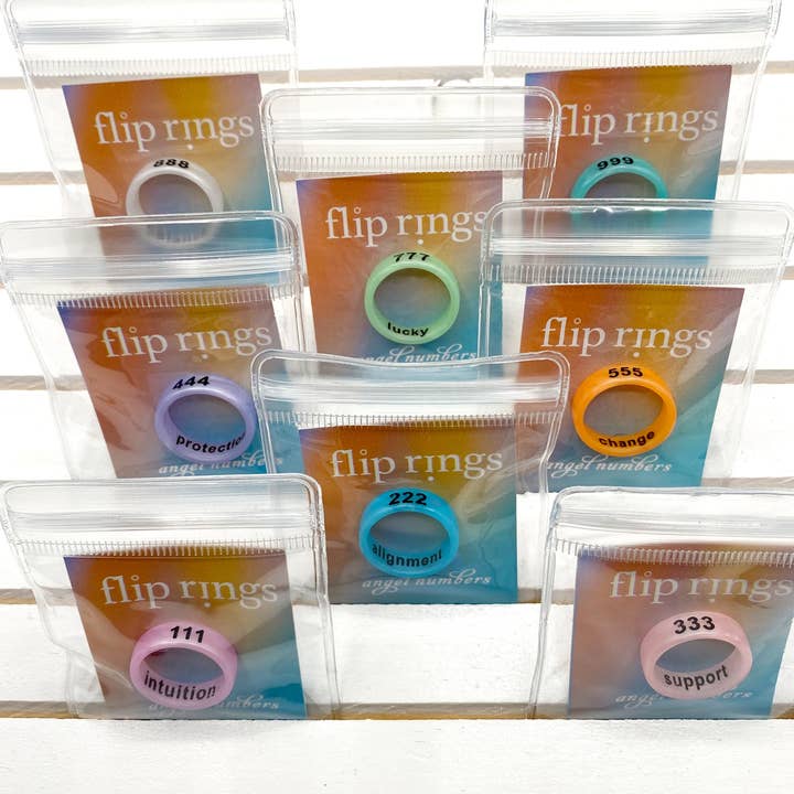 Flip Rings - Wholesale Band/Stacked Ring - Flip Reversible Angel Numbers Collection3