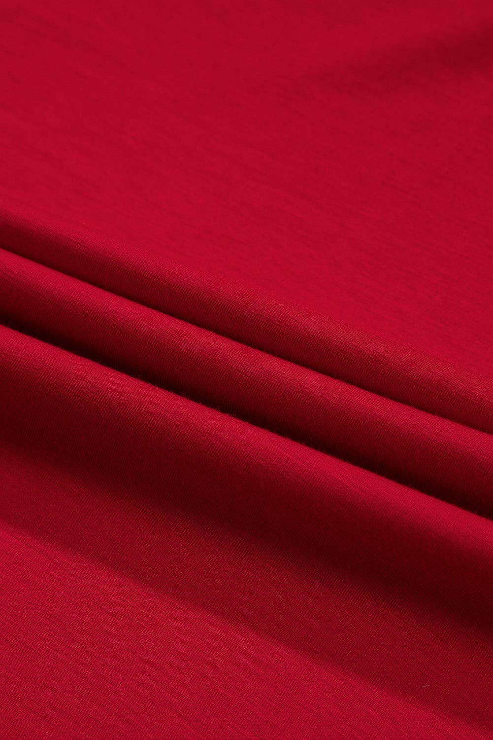 Fiery Red Solid Ruched Long Sleeve Midi Dress for wholesale on Faire8