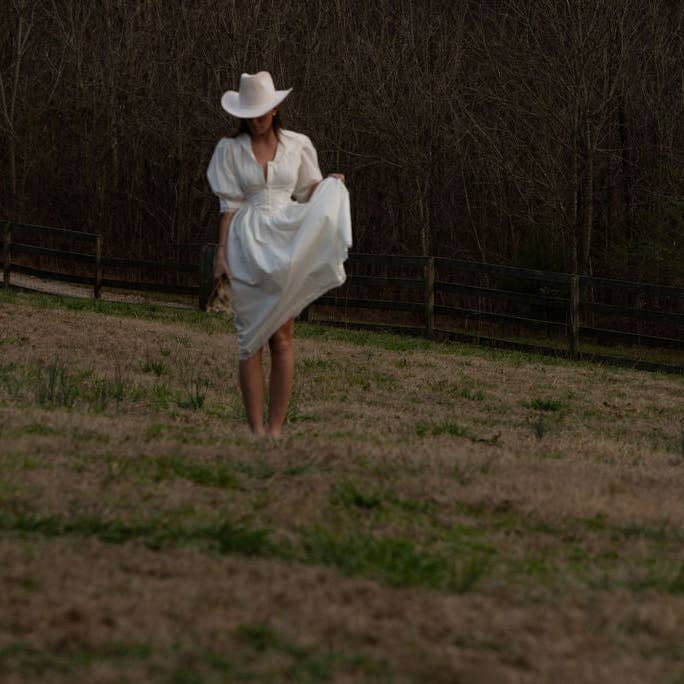 Wilder Collective - Vendita all'ingrosso Vestito - Donna - Abito Juliette in Cotone Organico - Popeline Bianco Edoardiano20