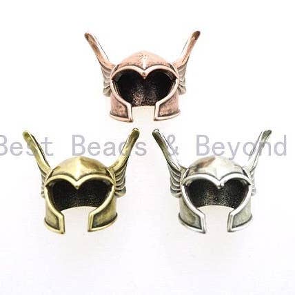 Perle de casque de guerrier romain antique, pour la fabrication de bracelets en paracorde, breloques de casque pour bracelet pour homme, bijoux à faire soi-même, 21 x 25 mm, 1 pièce, SKU #Y98 pour la vente par BestBeads&Beyond