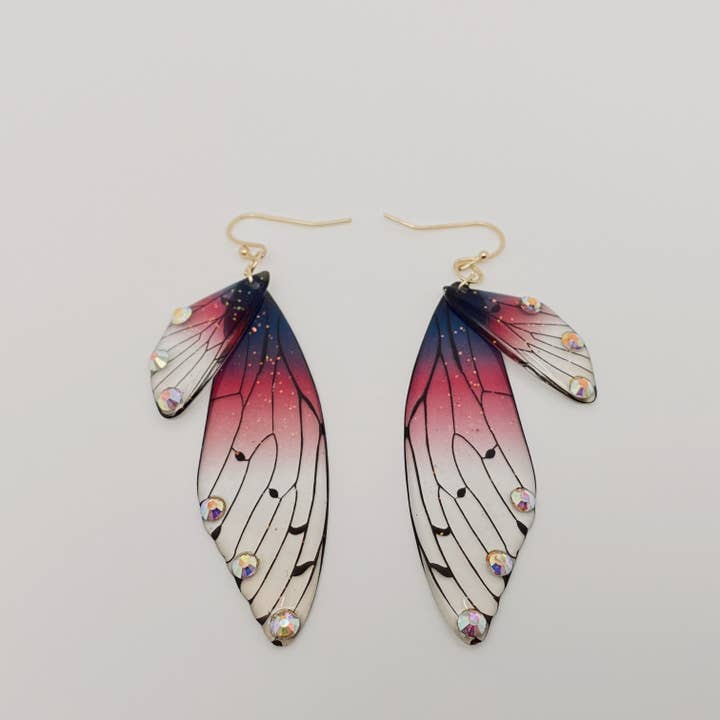 Mio Queena - Wholesale Dangle Earrings - Gradient Cicada Wings Butterfly Wings Earrings