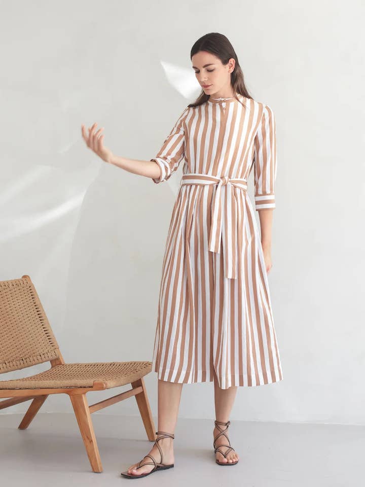 Robe longue rayée à col rond pour la vente par Spoon