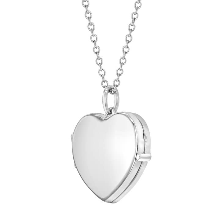 In Season Jewelry – wholesale Kids necklace – Kids – Heart Shaped Photo Locket Kids Necklace - Sterling Silver1